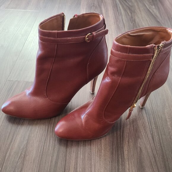 Nine West red leather booties 9.5M - Picture 7 of 9